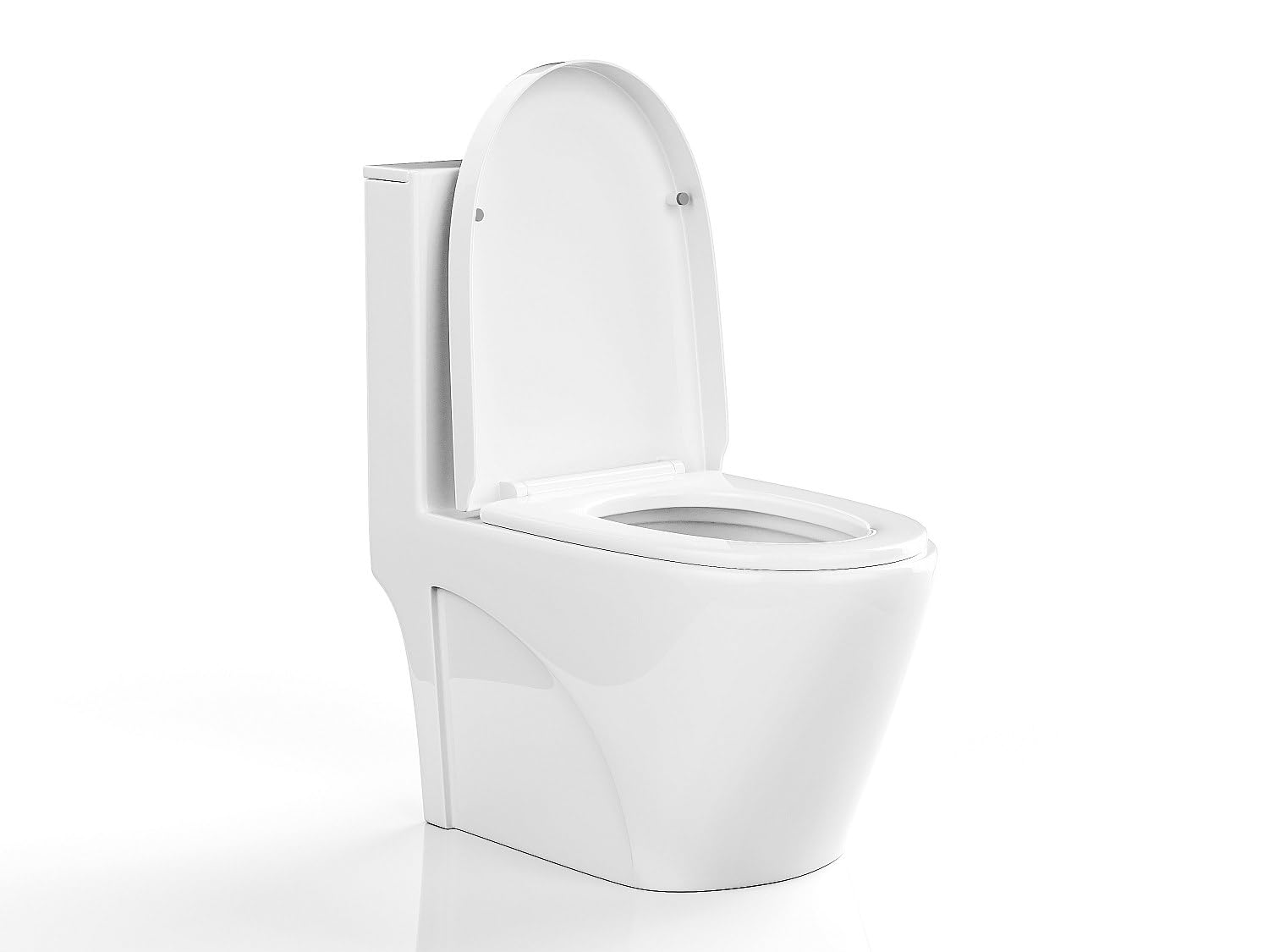 Vente-unique - WC à poser blanc brillant en céramique - Evacuation verticale - NAGILAM