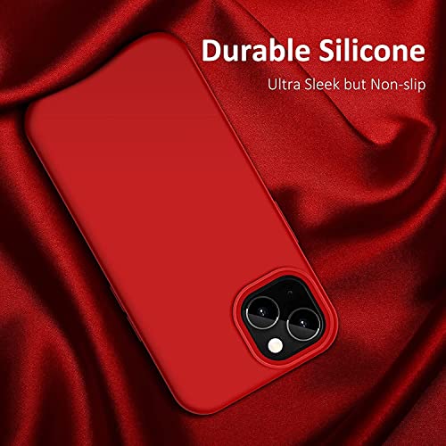 Image of MIDOS Back Cover Compatible with iPhone 14 Plus Case Liquid Silicone Full Protection Shock Proof Back Cover for iPhone 14 Plus (2022) 6.7 inch (RED)
