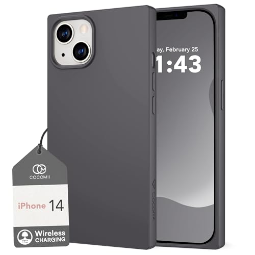 Image of COCOMII Rectangle for iPhone 14 /13 Case, Matte Gray Silicone