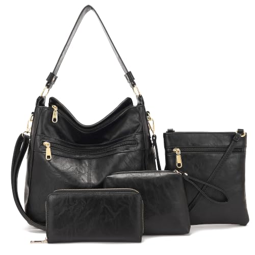 Image of Purses For Women Handbags And Wallet Set Large Hobo Crossbody Bag Ladies Purse Totes 4 PCS | And Wallet Set