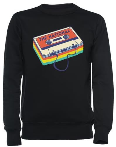Sweat-shirt noir The National Band Logo avec motif de platine cassette style unisexe