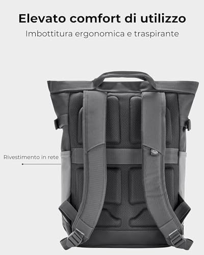 Johnny Urban Zaino Uomo Donna Grigio - Harper - Zainetto Da Viaggio Sport Tempo Libero Con Molti Scomparti - Scomparto Per Porta Pc 16 Pollici - Idrorepellente - 6