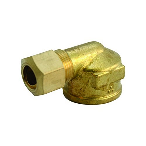JMF 1/4 in. Dia. x 1/4 in. Dia. Compression To FPT To Compression Yellow Brass Elbow