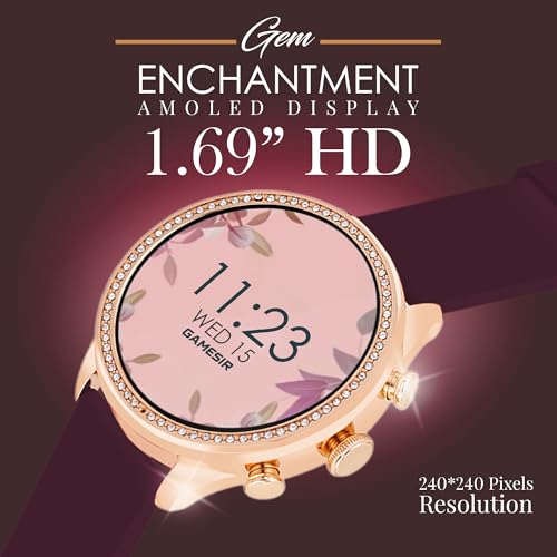Image of GameSir GenDiva Smartwatch for Women with Bluetooth Calling, 1.69 inch AMOLED Display, 100+ Sports Modes, Health & Sleep Monitor, Voice Assistant, IP68 Waterproof, Long Battery Life,(Maroon)