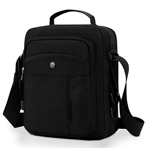 Lotisie Bolsos Bandolera a Hombro Tela de Oxford para Hombres Viaje Casual Oficina Uso Diario - Negro