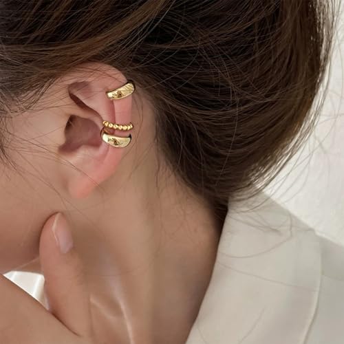 Image of Ear Cuffs Non Piercing 14K Gold Plated Ear Cuff Earrings for Women Trendy Clip on Cartilage Earring Stacks Non Pierced Adjustable Fake Earrings Set Jewelry Christmas Gift 2026 Stocking Stuffers