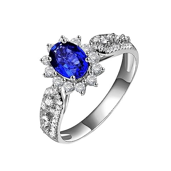 Ring witgoud, Eternity ring, modieus, elegant, 18 karaat (750) saffier voor echtgenote, moeder, bruid