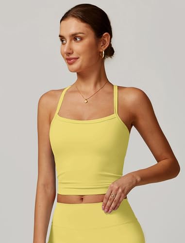 Image of QBGJTD Womens Longline Sports Bras Cross Back Active Gym Yoga Padded Workout Crop Tank Top with Built in Bra