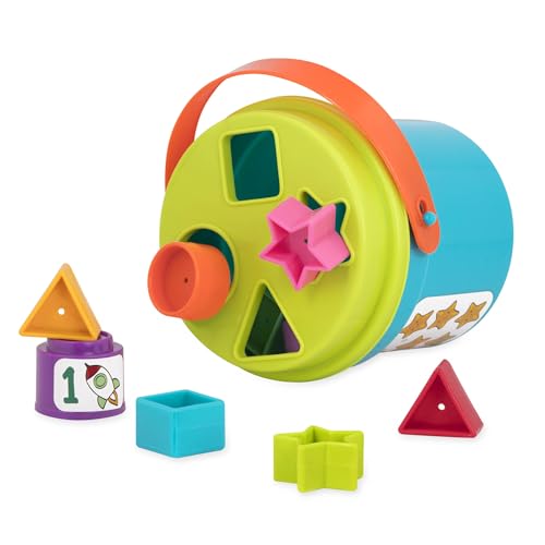 Battat BT4611Z Nesting Sorter Set – 19Pc Stacking Bucket Sort Set – 10 Cups & 8 Shapes – Educational & Dexterity Toys thumb #7
