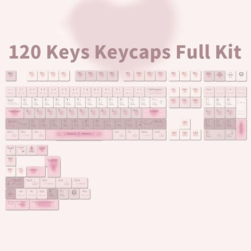 Image of Cute Keycaps Romantic Haze Pink PBT QX3 Profile MX Switch Key Cap