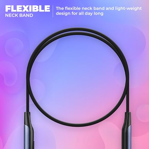 Image of Zebronics in-Ear Wireless Neckband, 20Hrs Playback, Rapid Charging, 10mm Drivers, ENC, Gaming Mode, Dual Pairing, BT v6.0, Magnetic Earbuds, Type-C Charging (Evolve, Blue)