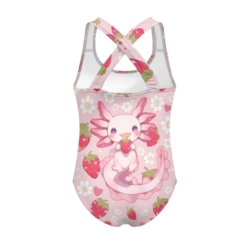 Image of WELLFLYHOM Girls Bathing Suits Size 5-14 One Piece Cross Back Swimsuit Sleeveless Full Coverage Swimwear for Beach Swimming