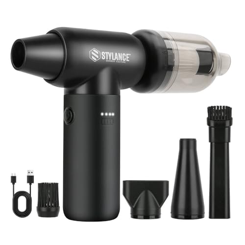 STYLANCE Compressed Air Duster,110000RPM Electric Air Duster, Mini Blower Jet Dry Blower for Computer, Keyboard, Car, Home, Outdoor Cleaning, Type-C (Black)