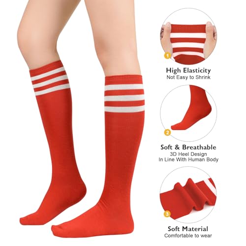 Image of Women's Knee High Socks Long Athletic Thin Thigh High Stocking Outdoor Sport Casual Tube Socks Knee Socks