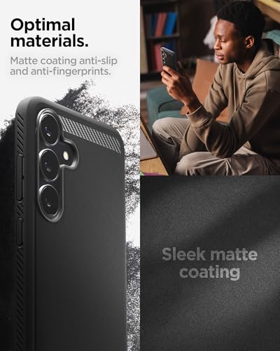 Image of Spigen Rugged Armor | Samsung Galaxy S25 FE Case [Air Cushion Protection] [Flexible] Galaxy S25 FE Back Cover | TPU - Matte Black