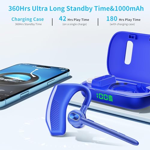 Image of Bluetooth Headset Wireless Earpiece Single Ear Headset with Microphone