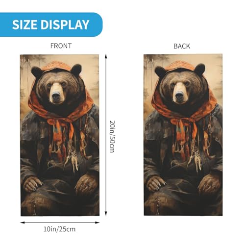 Bear Rustic Lodge Brown Art vintage Cuello Balaclava Bufanda para mujeres y hombres Mascarilla para motocicleta ciclismo esquí fiesta miniatura 3