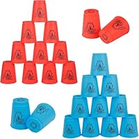 yeesport Sport Stacking Cups, 24pcs Sports Stacking Cups Sport Training Game for Challenge Competition Travel Party Gift for Kids and Adults (Blue & Red)