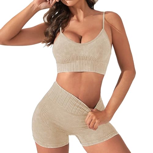 Ensemble de sport sans couture pour femme avec short effet lifting