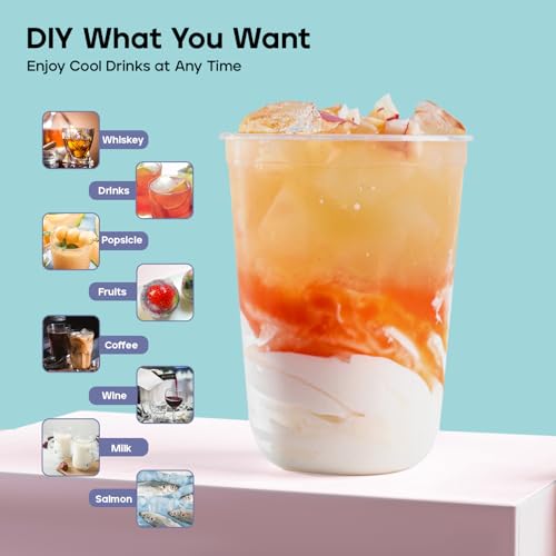Image of Ice Cube Trays with Lid and Bin, 1.0 IN Small Round Ice Cube Mold for Freezer - Easy Release Stackable Ice Ball Maker for Cocktail, Whiskey and Drinks,BPA-Free(1.0in /70 balls&box)