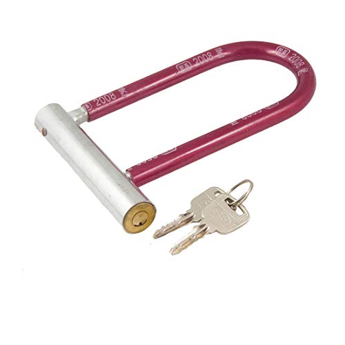 Aexit Bike Bicycle Safety Anti Theft Metal U Lock Red w 2 Keys (cfa4a61de2bf6f2f382a337bd27973c3)