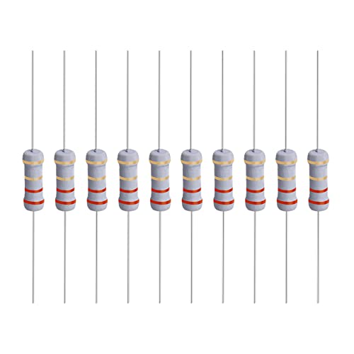 Image of YOKIVE 100 Pcs Metal Oxide Film Resistors, Axis Lead Resistor, Keep Normal Circuit Operation, Great for Electric Power Equipment (Grey, 1W, 2.2 Ohm)