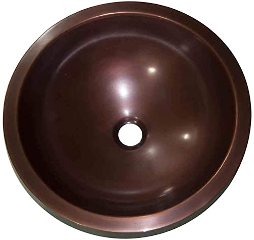 Lavabo de salle de bain en cuivre martelé Artizea circulaire double paroi 15 po