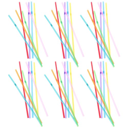 Pitillos flexibles de plástico multicolor 21 cm miniatura 1