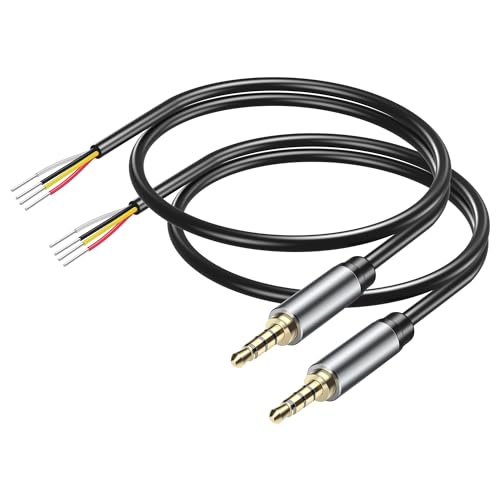 2 cables de audio 3.5mm macho a cable abierto 11 pulg