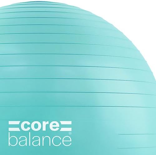 Core Balance Exercise Ball, Stability Ball for Yoga, Pilates and Fitness, Gym Ball for Home Gym and Office Chair, Training, Physical Therapy, Anti Burst, Pump Included, 55cm 65cm 75cm 85cm