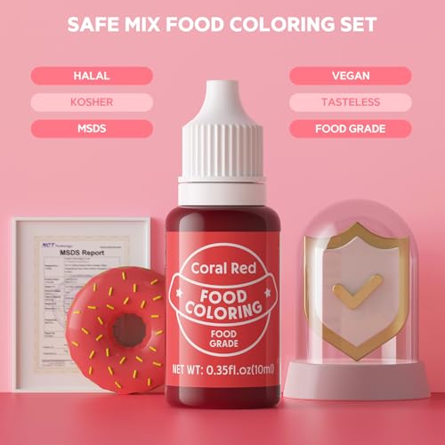 Image of Food Coloring for Baking - Cherrysea 26x10ml Vibrant Cake Coloring Liquid Set for Dessert Decorating Food Dye for Icing,Fondant,Cookies,Easter Egg,Making DIY Supplies Kit- 0.35 Fl. oz /Bottles