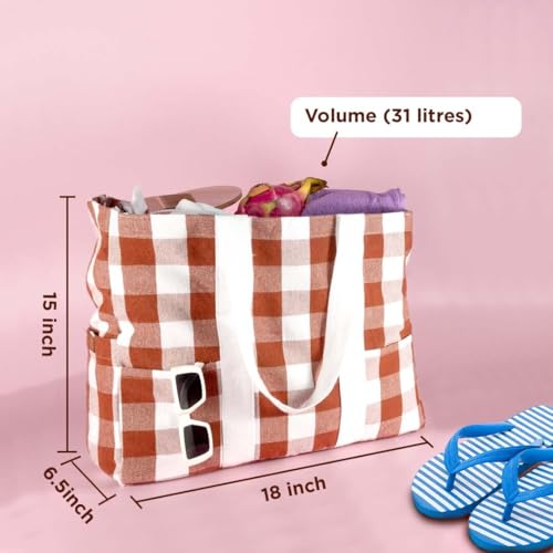 Image of Folkulture Beach Bag | Large Waterproof Beach Tote Bag for Women, Beach Essentials, Travel & Vacation Essentials