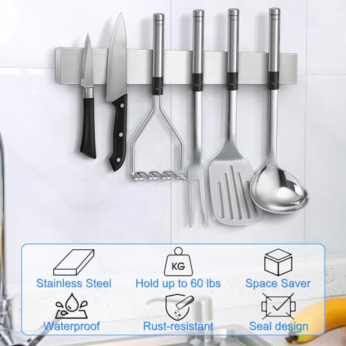 Hereof Magnetic Knife Holder For Wall 16 Inch Knife Magnetic Strip Refrigerator Knife Magnet Bar Wall Mount Knife Rack For Rv Kitchen Utensil Holder Metal Tool Holder Knife Block For Kitchen Organization thumb #4