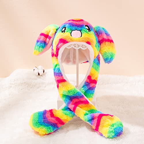 Toddler Girls Animal Hat Plush Ears Moving Jumping Dress Up Cosplay Party for Kids Cute Rabbit Ears Plush Hat2