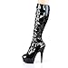 Delight-2049, 5 3/4'' Platform Knee Boot Black/Black Size 10