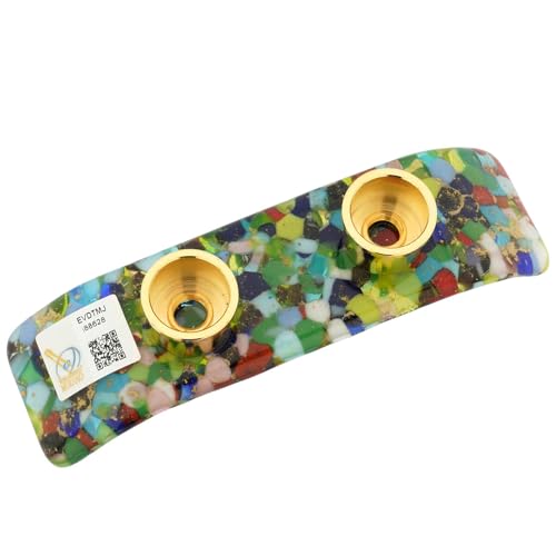 Glass Of Venice Murano Glass Shabbat Candle Holder - Multicolor