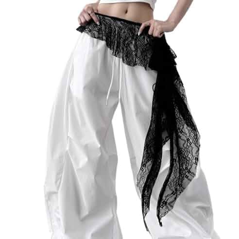 Women's Cover Up Skirt Y2k Tie Side Sheer Lace Wrap Skirt Asymmetrical Flowy Ruffle Layered Mini Skirt Hiphop