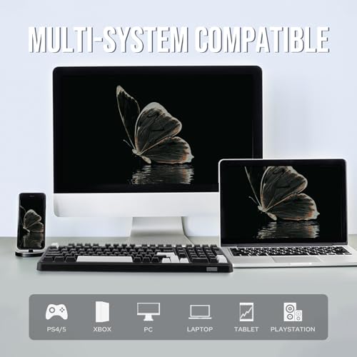 TH99 Tastiera Meccanica Wireless Tri-Mode, Tastiera Personalizzata hot-Swap, Tastiera da Gioco RGB con Numpad per PC/Mac/Office (Nero, Creamy Jade) - Tastiera gaming - Immagine 2