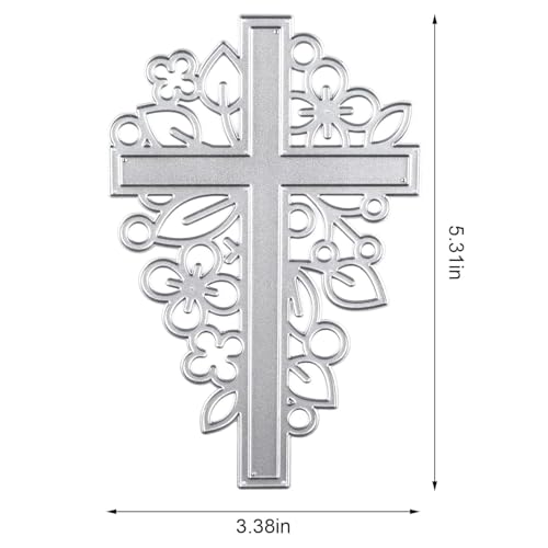 YKW Easter Cross Metal Cutting Dies Set for Card Making, Scrapbooking, and DIY Crafts Embossing Tools Kit Religious Die Cuts for Albums Paper Craft Jesus Christ Christian Etching Templates Stamps