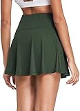 BALEAF Women's High Waisted Tennis Skirt Pleated Golf Athletic Active Running Skorts Skirts Pockets Army Green M