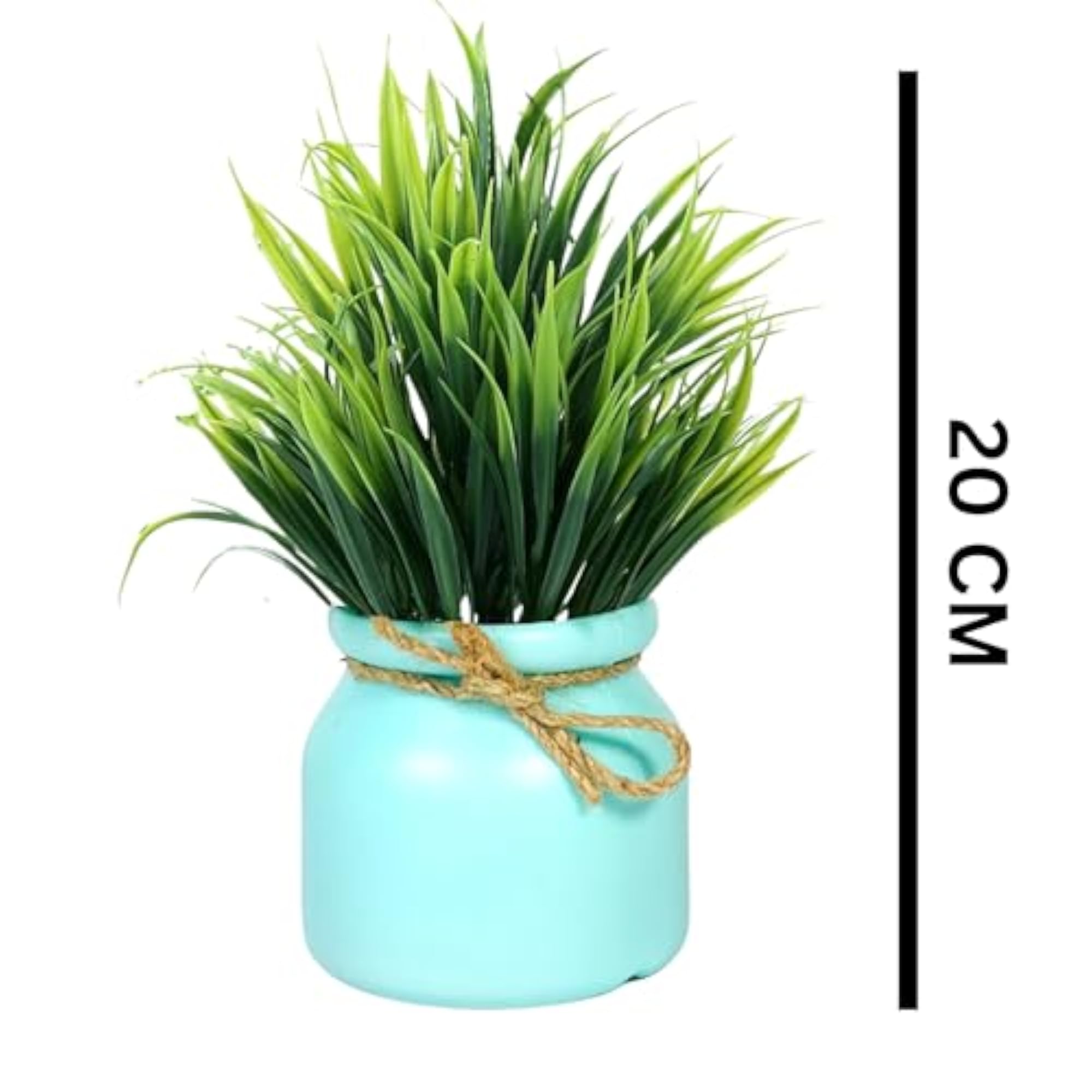 Mini Potted Faux Indoor Fake Grass Plant Decor