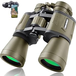 20×50 Binoculars for Adults with Smartphone Adapter – High Powered Binoculars for Bird Watching Hunting Hiking Concert Travel Theater with BAK4 Prism FMC Lens, Mud
