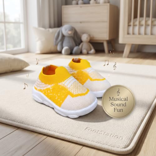 Image of Infant Shoes for Baby Boys & Girls | Musical Sound Walking Shoes | First Walker Shoes for Toddlers | Lightweight Breathable Knit Sneakers | Soft Sole Comfortable Slip On Shoes for Newborns, Babies & Kids