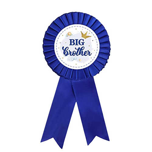 Innoru Satin Fabric Big Brother Tinplate Badge Pin, Boy Birthday Rosette Button Pins, Men Birthday Party Accessory Brooch Pin, Children Adults Party Decorations Navy Blue, Pack Of 1 #TOP30
