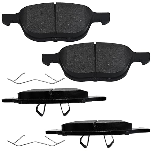 Image of Front Brake Pads Set Compatible with Ford Escape Focus Transit Connect, Mazda 3 5, Volvo C30 C70 S40 V50 Automotive Replacement Brake Pads Semi-Metallic D1044