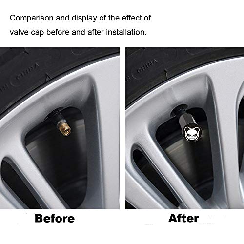 4 Pieces Angry Panda Chrome Plated Brass Tire Valve Stem Caps Dustproof Valve Covers For Auto Cars Tire Valve #TOP2