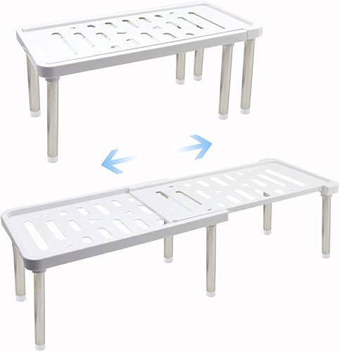 Paquete de 1 estante organizador de gabinete expandible, 13.8 x 6.9 x 5.9 pulgadas, organizador de armario de cocina, estante de especias de pie,