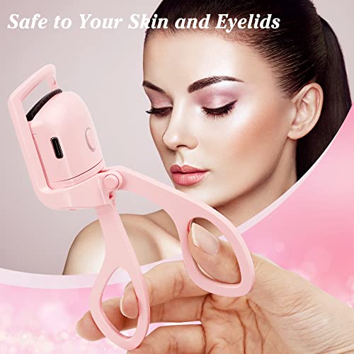 Danmo Heated Eyelash Curler, Electric Eyelash Curlers, Type-C Rechargeable Eye Lash Curler, 2 Heating Modes, Curling Eye Lashes Quickly Naturally And Long Lasting - Pink Model #TOP5