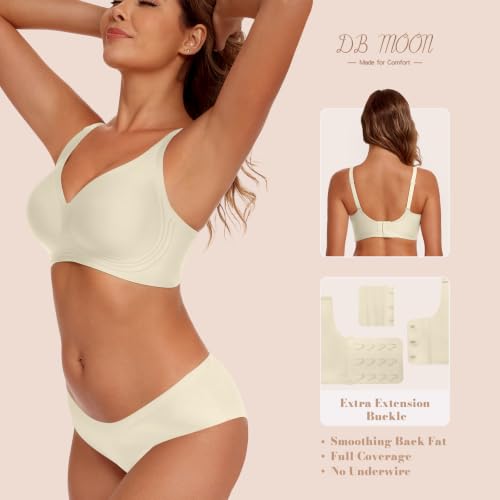 DB MOON Womens Jelly Bras Wireless Seamless Push Up Full Coverage Tshirt Bra No Underwire Supportive Bralette(Skin Color,M) — view 4