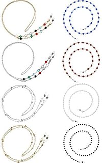 8 Pieces Eyeglasses Chains Beaded Sunglasses Strap Holder Elegant Eyewear Retainer Chain, 8
